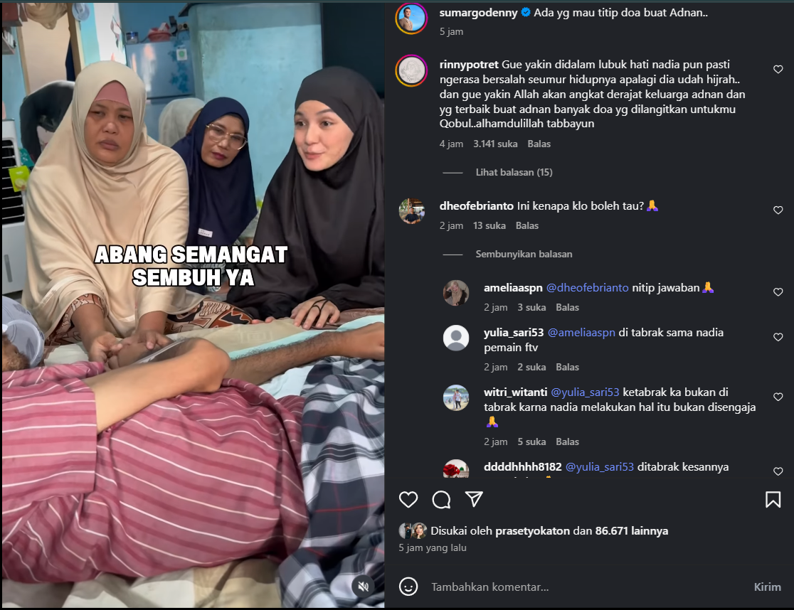 Nadya Almira jenguk Adnan
